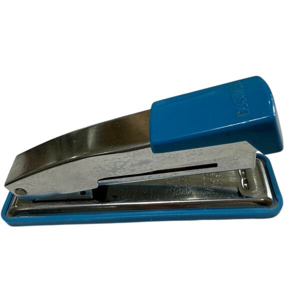 Vintage Bostitch Stapler Model B9 Standard Staples Blue Works 5" Retro Prop Desk - Picture 3 of 13